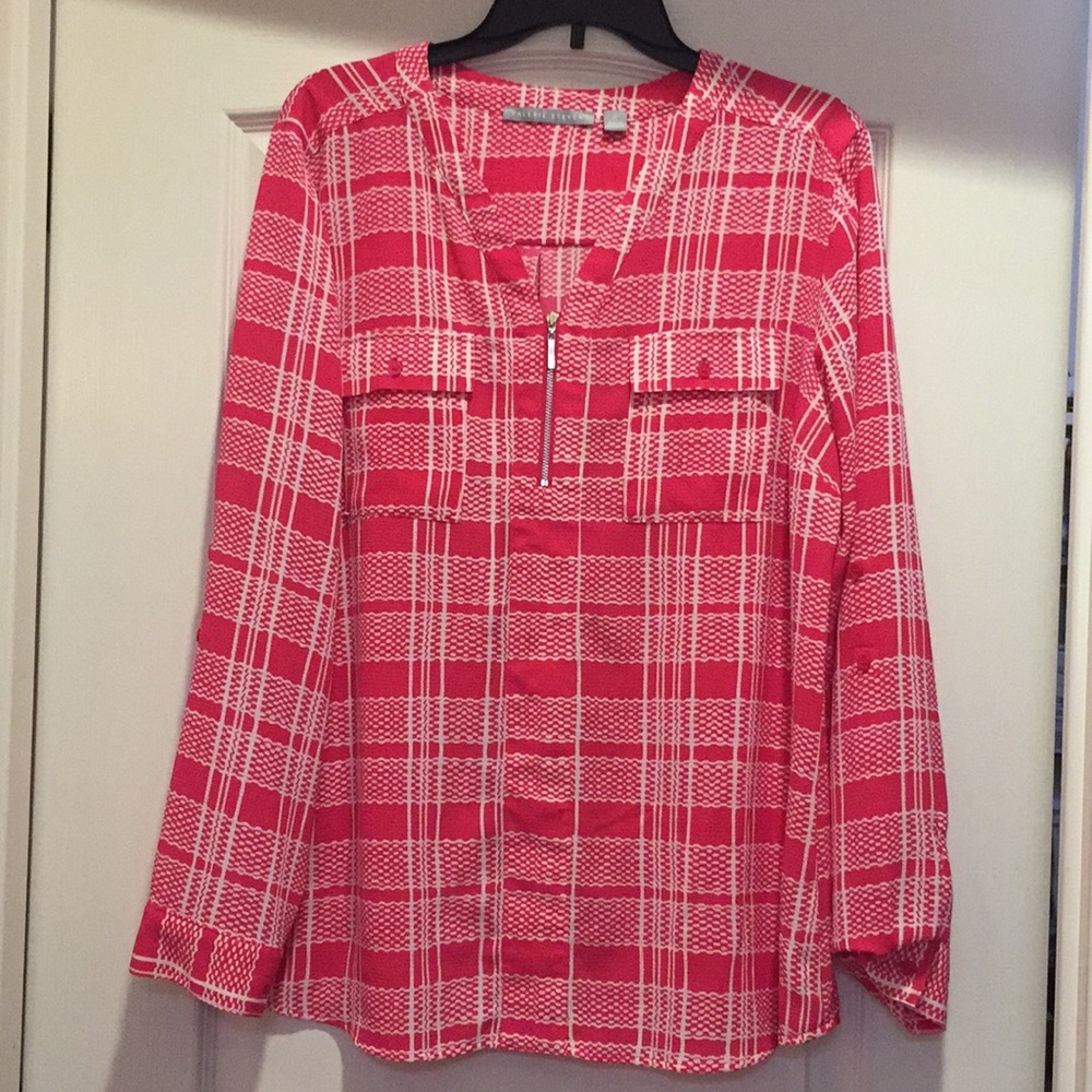 XL Hot Pink Poly Blouse
